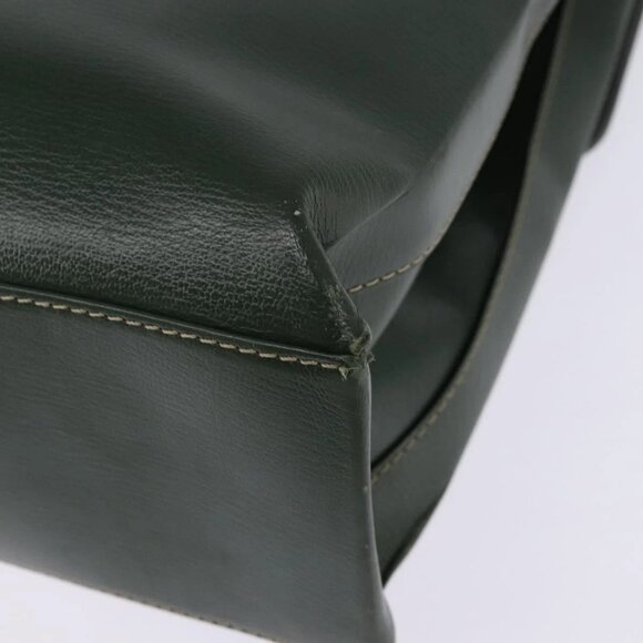 LOEWE Velazquez Hand Bag Suede Leather 2way Green Gold Auth BA6067 - Picture 4 of 16